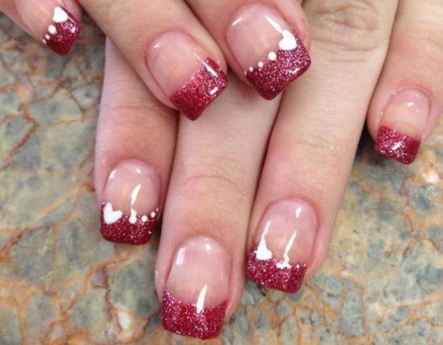 Shades of pink and silver tips