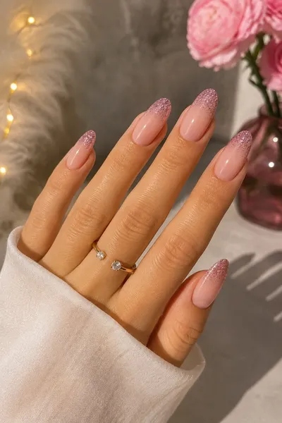 Glitter Gradient French Tip