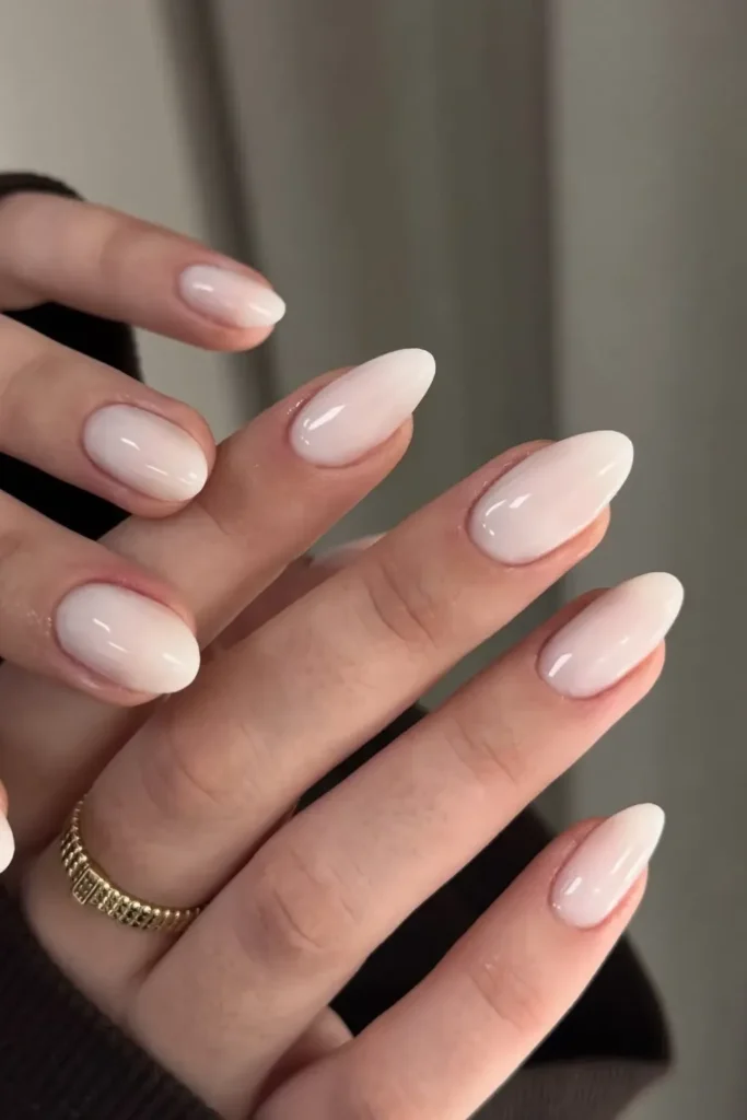 Milky Acrylic Nails