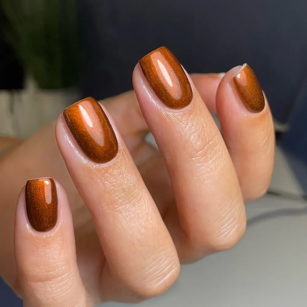 Shimmery Copper Bronze Nails