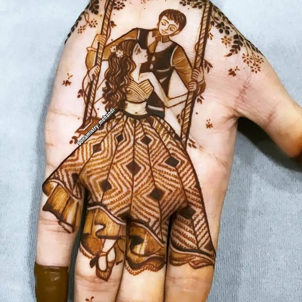 Romantic mehndi design