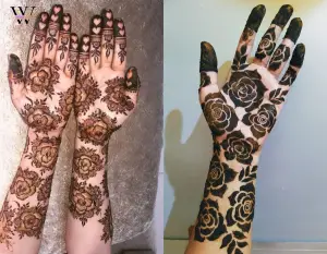 modern rose mehndi design